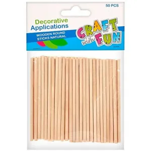 Craft with Fun kulaté tyčinky 50 ks (402525)