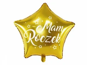 Balónek Partydeco Star - Mám narozeniny, 48 cm, zlatý 19cal (FB86M)