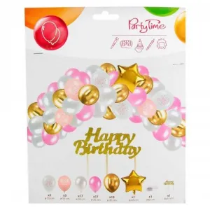 Arpex party set LUX narozeninové balónky pro dívky - 53 prvků (KP6722)