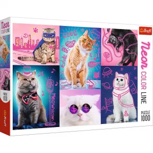 Puzzle Trefl Super kočky Neon Color Line 1000 el. (10581)
