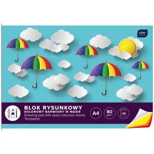 Interdruk A4 barevný blok na kreslení 80g 10k (BLRK10B)
