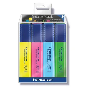 Zvýrazňovač Staedtler 4 barvy, mix 1,0-5,0 mm (364WP4h)