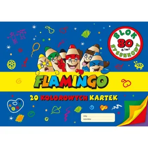 Barevný blok na kreslení Flamingo A4 20 listů 80g/m?