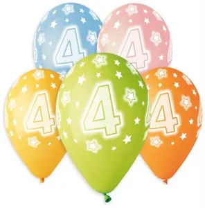 Godan Premium Hel potištěný gumový balónek 4, 13 palců/5 kusů mix 330mm 13cal (GS120/4)