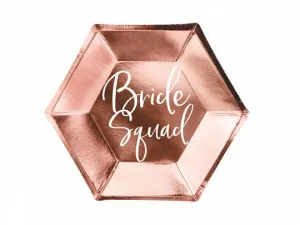Jednorázový talíř Partydeco Bride čtvercové talíře, růžově zlaté, 23 cm (1 op / 6 ks) průměr 230 mm 6 ks (TPP21-019R)