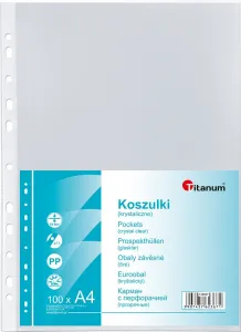 Titanová křišťálová pouzdra na dokumenty A4, 50 ks, typ U 50um
