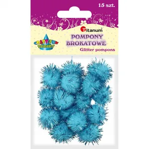 Titanum Craft-Fun Series třpytivé bambulky modré 15 ks (338527)