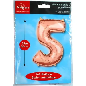 Fóliový balónek růžový.zlatý 5 (3660001)