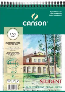 Kreslicí blok Canson Student A5 bílý 200g 50k (400121823)
