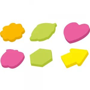 Samolepicí bločky 70x70mm fluo mix různé tvary 100k