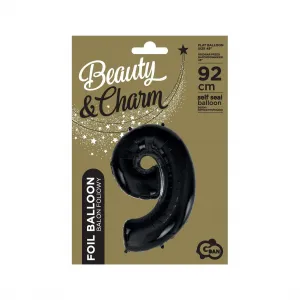 Fóliový balónek Godan číslo 9 BLACK 45cal (FG-C85CZ9)