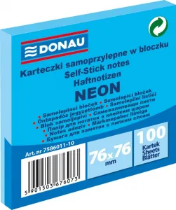 Donau Neonově modré 100k samolepicí bankovky 76 mm x 76 mm (7586011-10)