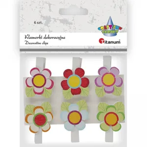 Dřevěná ozdoba Titanum Craft-Fun Series clothespins flowers (C723)