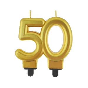 Svíčka Godan k 50. narozeninám ve zlaté barvě (PF-SCZ50)