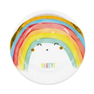 Jednorázový talíř Godan Rainbow Party Ø 230 mm 8 ks (93561)