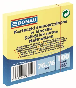 Žluté samolepicí bločky Donau 100 ks 76 mm x 76 mm (7586001)