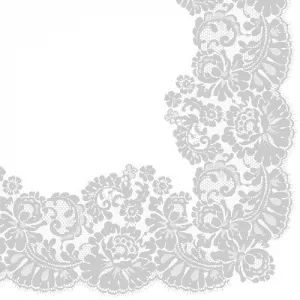 Ubrousky Paw Lacy frame silver - bílé 330 mm x 330 mm (TL702608)