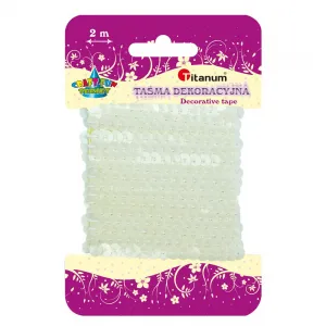 Titanum Craft-Fun Series dekorativní stuha s flitry bílá 6mm 2m (363644)