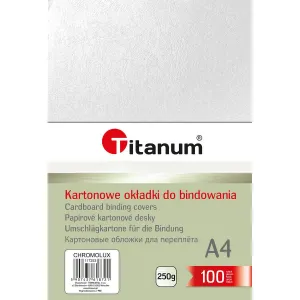 Titanum lesklý vázací karton - chromolux A4 - bílý 250g