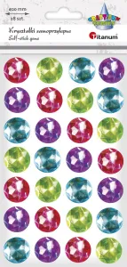Titanum Craft-Fun Series samolepicí krystaly velké barevné kruhy 20 mm mix