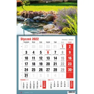 Třístranný nástěnný kalendář Avanti (5901769620582)