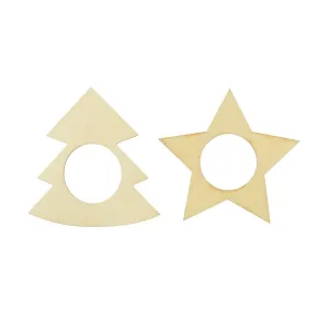 Kroužky na ubrousky Arpex Hvězdy na vánoční stromeček 4ks. (BN1505)