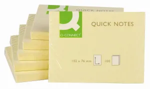 Q-Connect samolepicí bankovky jasně žluté 100k 102mm x 76mm (KF01410)