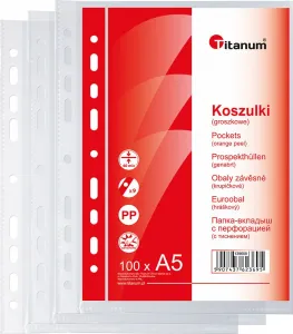 Titanová pouzdra na dokumenty velikosti hrášku A5 100 ks typ U 40um