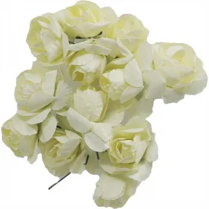 Papírová dekorace Titanum Craft-Fun Series Papírové růže na drátku světle krémové (ZH-001)