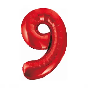 Fóliový balón Godan číslo 9 červený 85cm 40cal (BCHCW9)