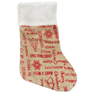 Vánoční ponožka z juty Arpex 40 cm (SM2617)