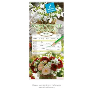 Nástěnný kalendář 5904844530592 Lucrum poznámkový blok 2023 Květinové kompozice 220mm x 490mm (WN2)