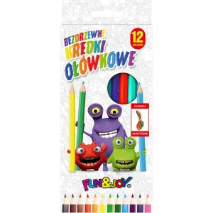 Šestihranné pastelky Fun&Joy bez dřeva 12 barev 12 barev.