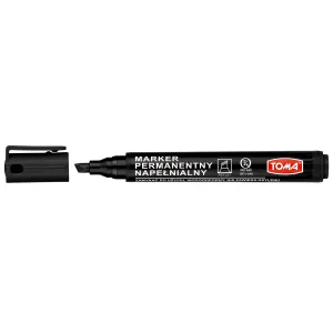 Tomův permanentní popisovač BLACK, černý 1,0-5,0 mm zkrácený hrot (TO-221 3 2)