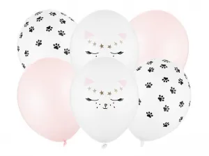 Partydeco gumový balónek Kitten, mix 6 kusů 300 mm (B14P-306-000-6)