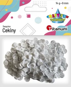 Titanum Craft-Fun Series kulaté 9mm bílé 14g flitry (360413)