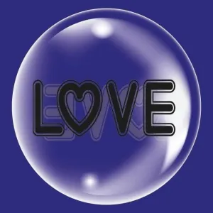 Tuban průhledný černý balónek Love (TB3629)