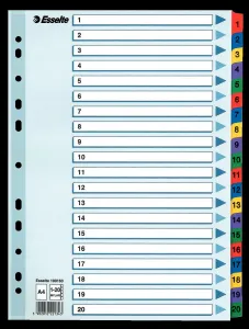 Esselte Mylar kartonový blok s čísly A4 mix barev 160g 20k 1-20 (100163)