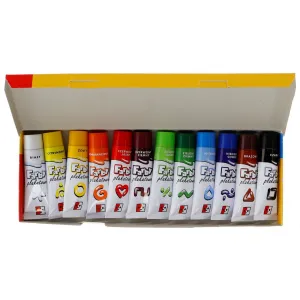 Plakátové barvy Spółdzielnia JEDNOŚĆ v tubách barev: mix 30 ml 12 barev.