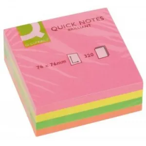 Q-Connect neonové samolepicí bločky neon 320k 76mm x 76mm (KF01348)