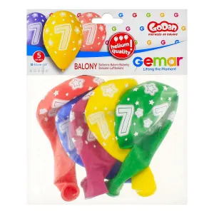 Godan Premium Hel potištěný gumový balónek 7, 13 palců/5 kusů mix 330mm 13cal (GS120/7)