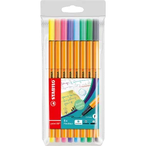 Inkoustové pero Stabilo, mix 0,4 mm, 8 barev (88/8-01)