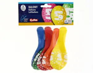 Godan Gumový balónek s potiskem 5 ks mix 300mm 12cal (GS110/5)