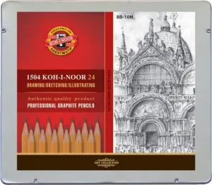 Koh-I-Noor technická tužka 8B-10H v kovové krabičce 24 ks. (1504)