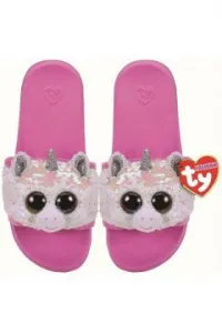 Ty Fashion Flitrové pantofle s diamantovým jednorožcem velikost S (28-31) (TY95608)