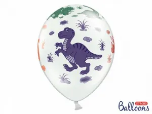 Gumový balónek Partydeco Dinosauři, pastelově čistě bílý 300 mm 20cal (SB14P-159-008-6)