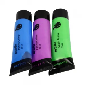 Akrylová barva Starpak 8kolx 25ml, metalická barva: mix 25ml (484980)