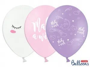Partydeco gumový balónek s potiskem jednorožce, mix barev 30cm/6 kusů mix 300mm (SB14P-204-000-6)