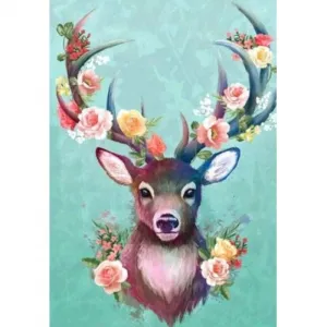 Norimpex kreativní sada Diamantová jelení mozaika - květované paroží 40x30cm (NO-1005275)