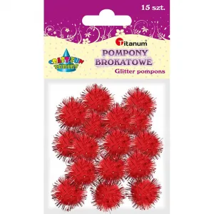 Titanum Craft-Fun Series třpytivé bambulky červené 15 ks (338529)